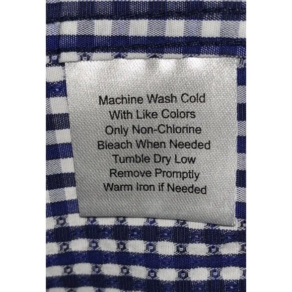 BLUE by Pronto Uomo Sz XXL Blue White Check Snap Front Shirt L/S Flip Cuffs EUC - Picture 9 of 9